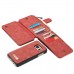 Samsung Galaxy S7 Edge - CaseMe Vintage 2 in 1 PU Leather Flip Zipper Wallet Protective Cover Case - Red